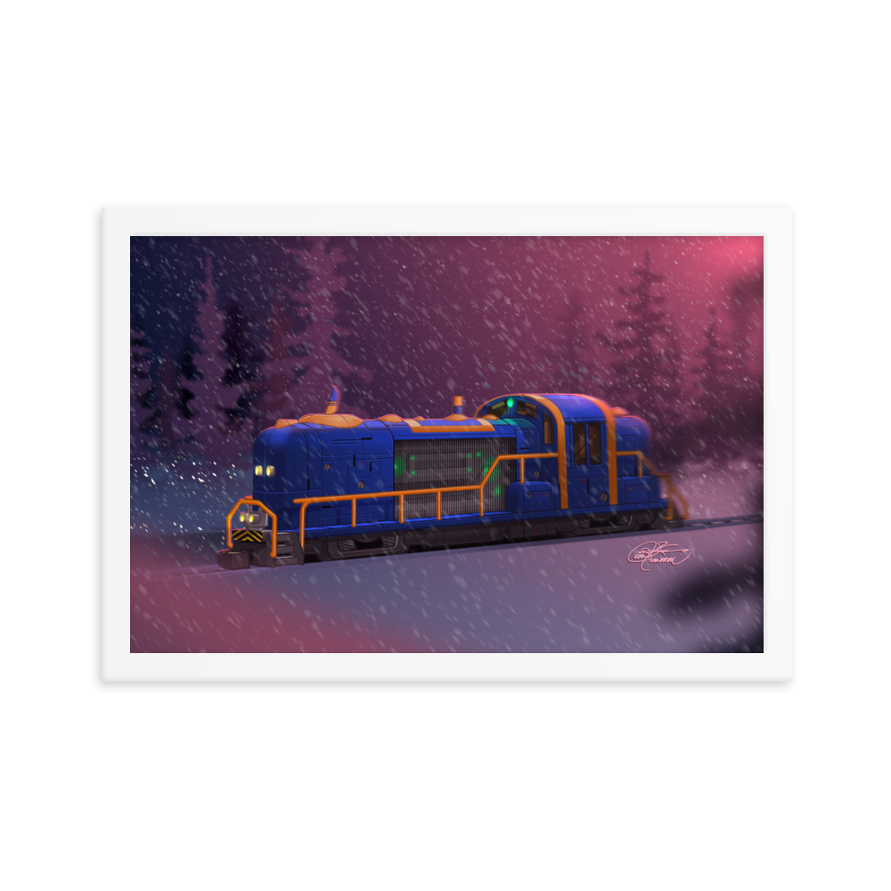 Framed Train Poster