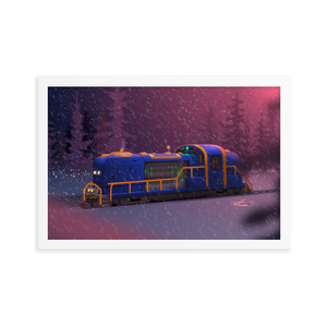 Framed Train Poster