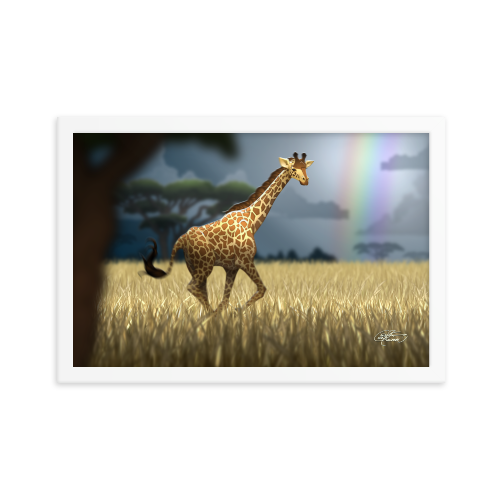 Framed Giraffe Poster