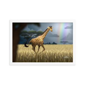 Framed Giraffe Poster