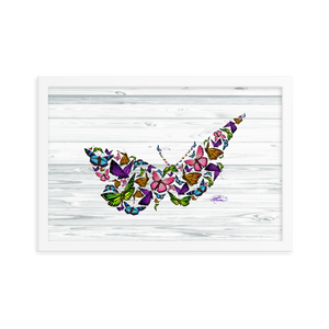 Framed Butterfly Collage Poster