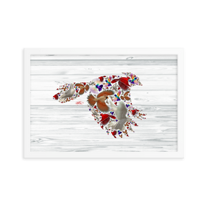 Framed Bird Collage Poster