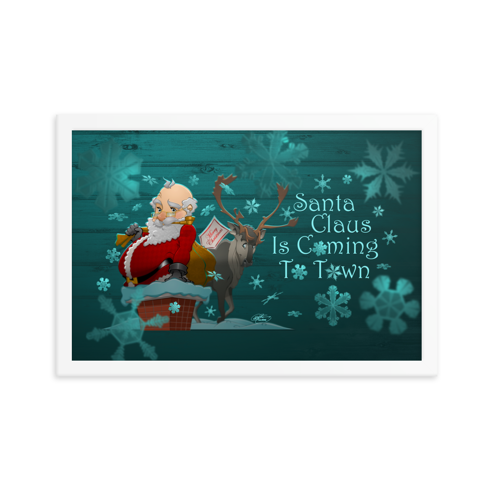 Framed Santa Christmas Poster