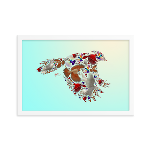 Framed Bird Collage Poster