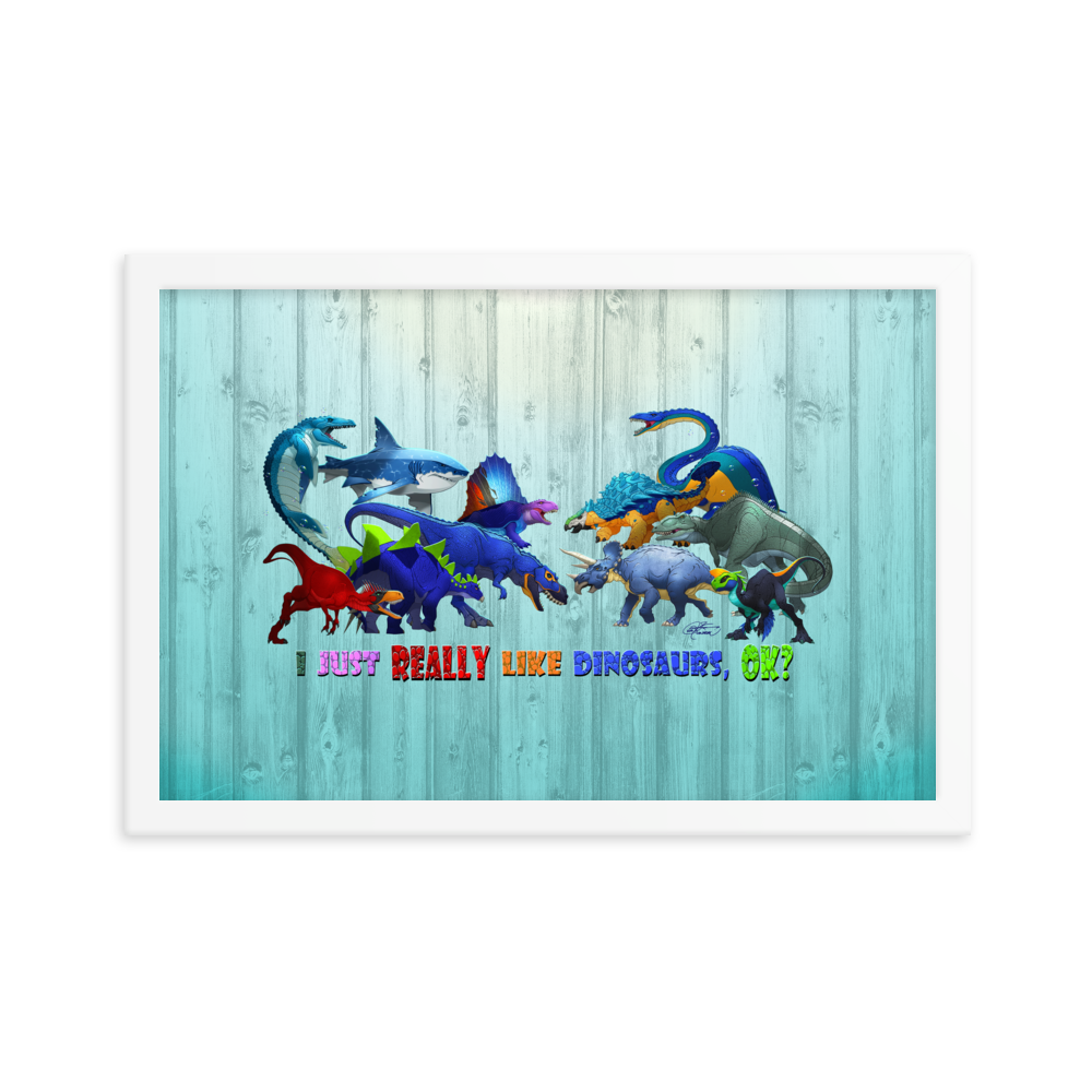 Framed Dinosaurs Poster