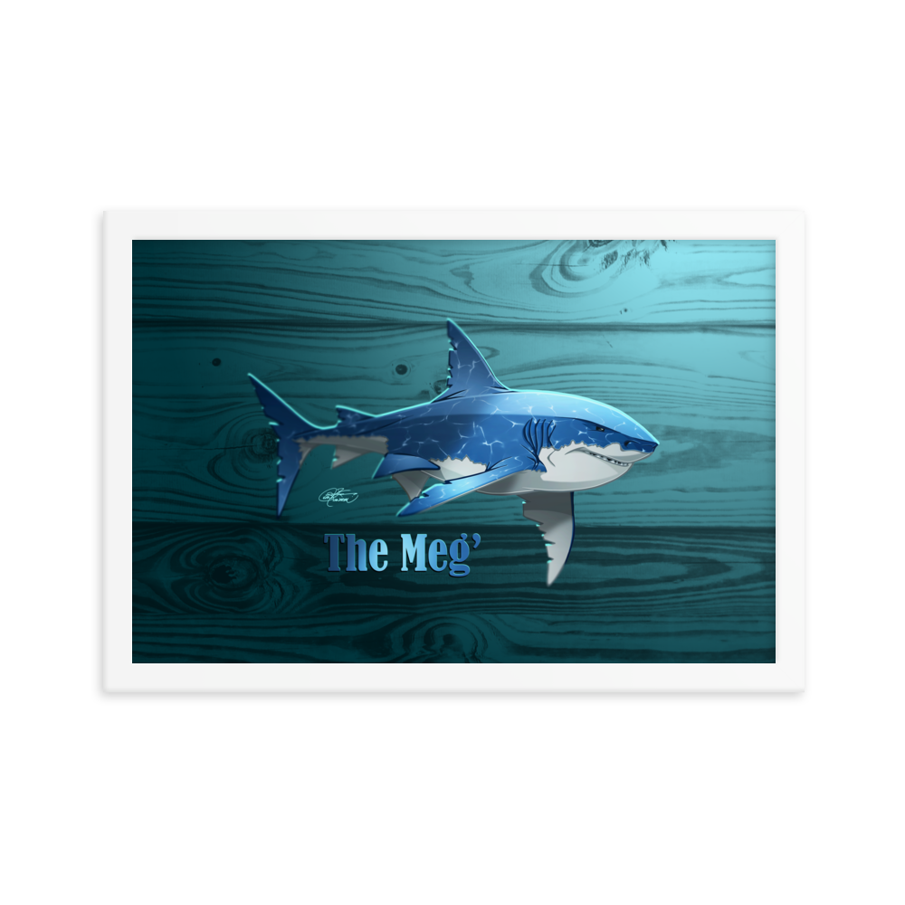 Framed Megalodon Poster