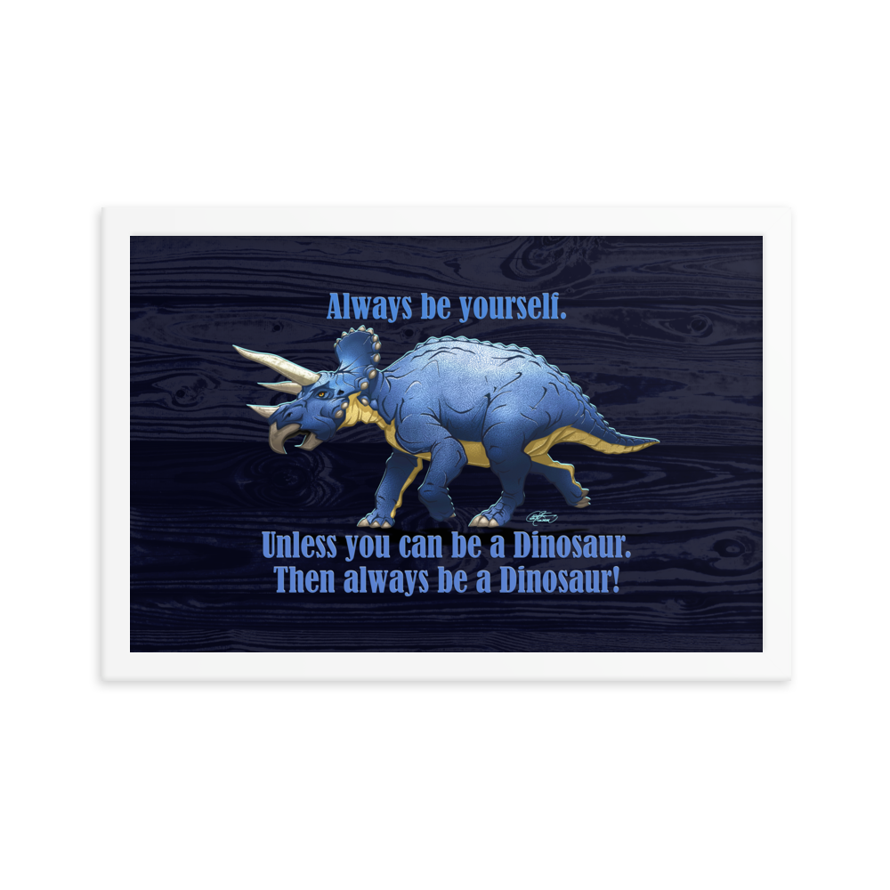 Framed Triceratops Poster