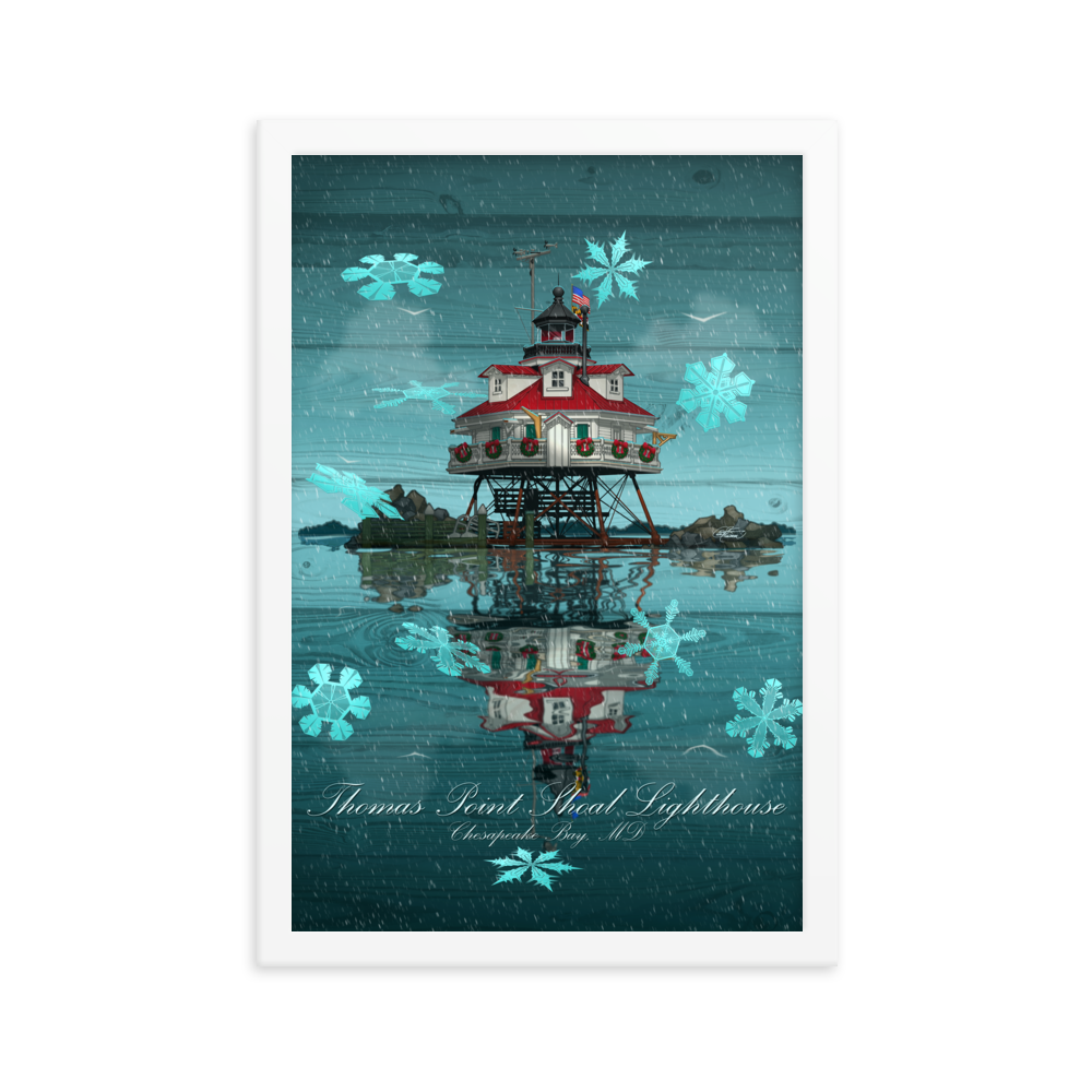 Framed Thomas Point Shoal Lighthouse Poster