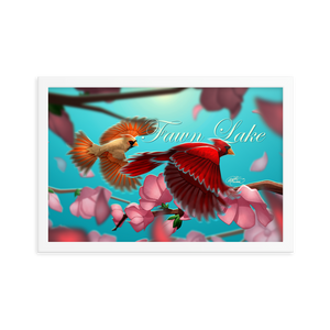 Framed Fawn Lake Cardinals Poster