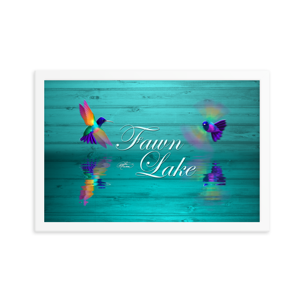 Framed Fawn Lake Hummingbirds Poster