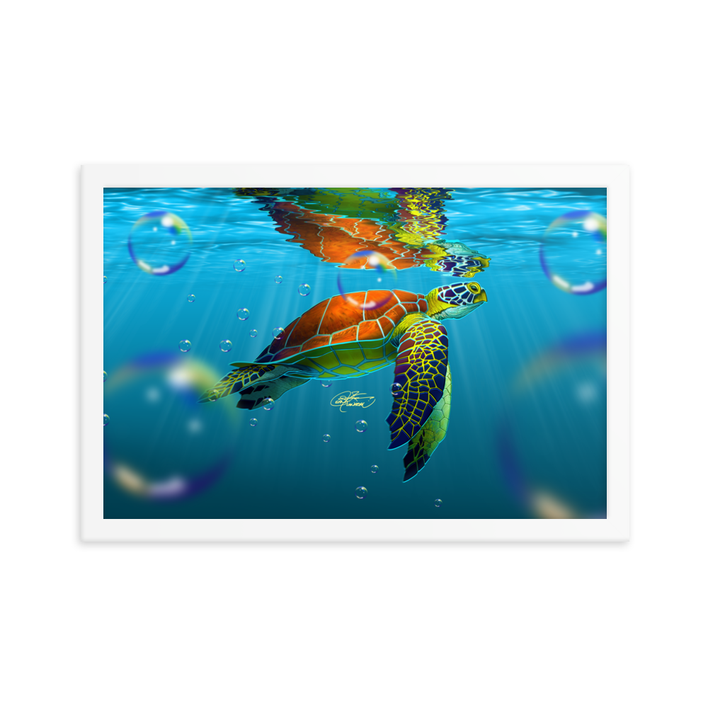 Framed Sea Turtle Poster