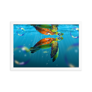 Framed Sea Turtle Poster