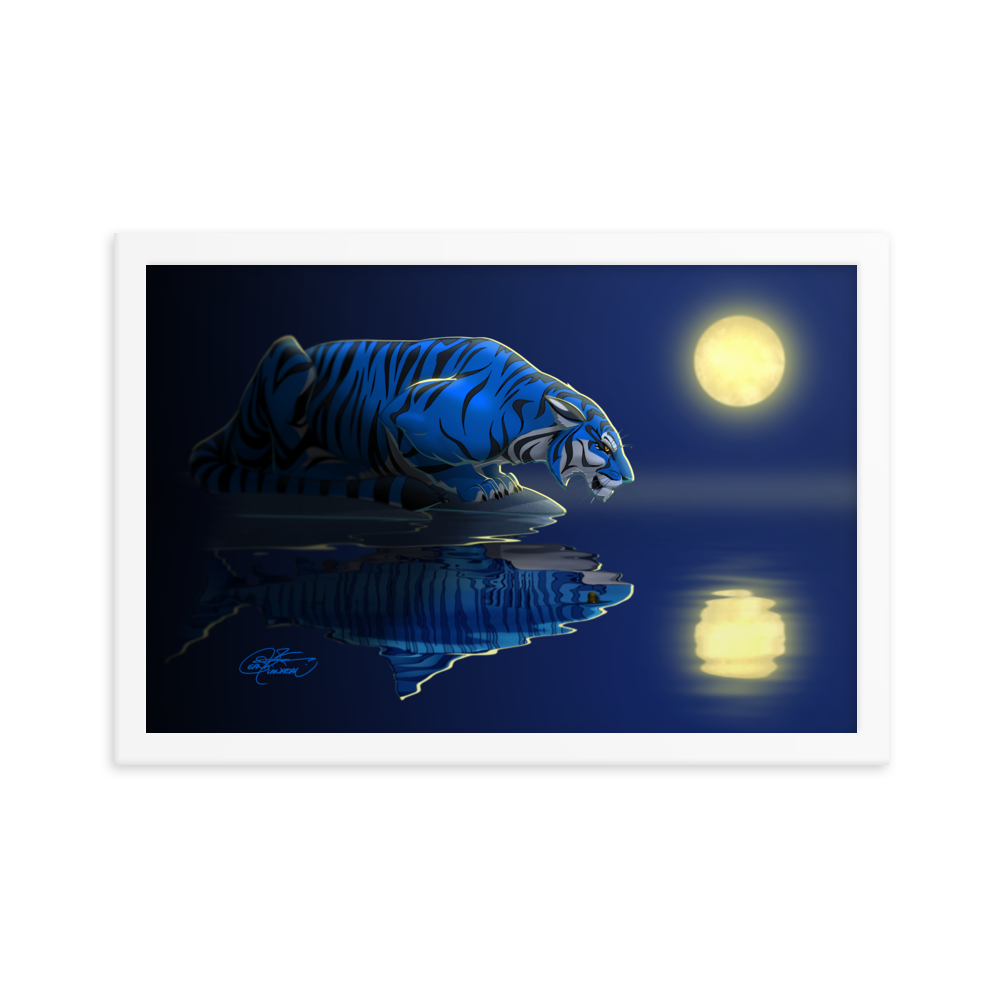 Framed Tiger/Shark Poster