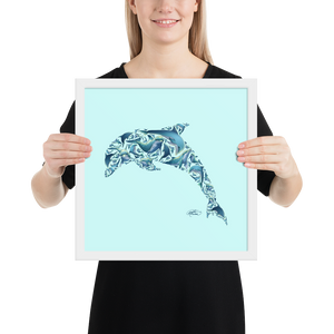 Framed Dolphin Collage Poster