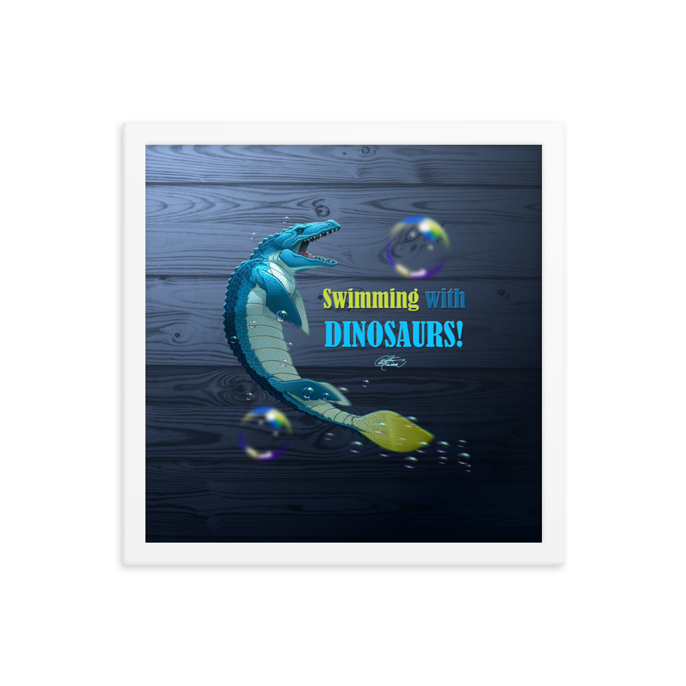 Framed Mosasaurus Poster