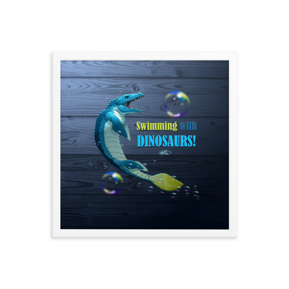 Framed Mosasaurus Poster