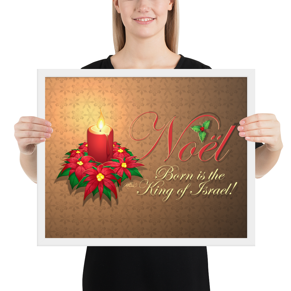 Framed Noel Poinsettia Poster