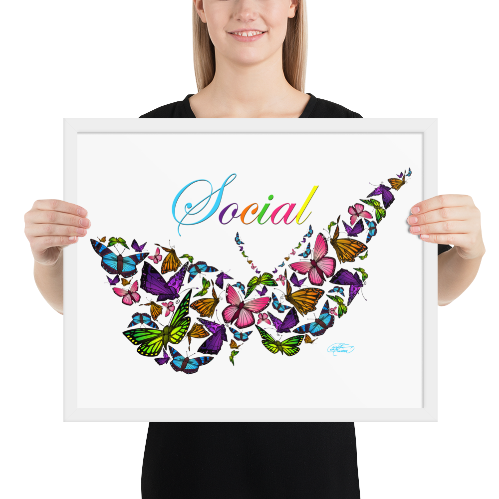 Framed Social Butterfly Poster