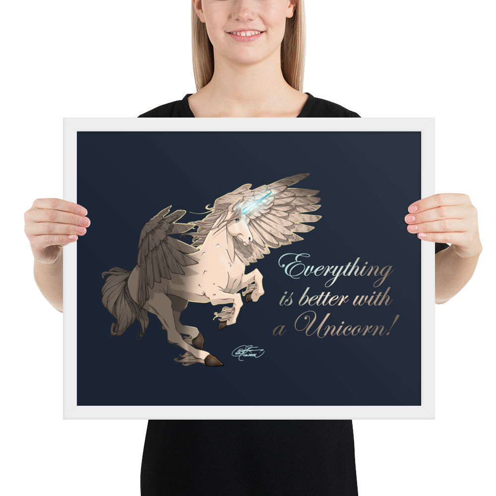 Framed Unicorn Pegasus Poster