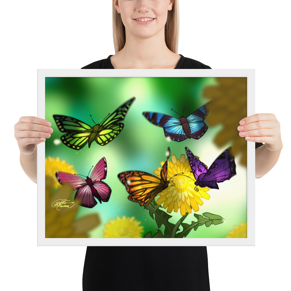 Framed Butterflies Poster