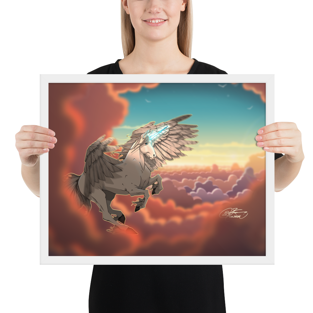 Framed Pegasus Unicorn Poster