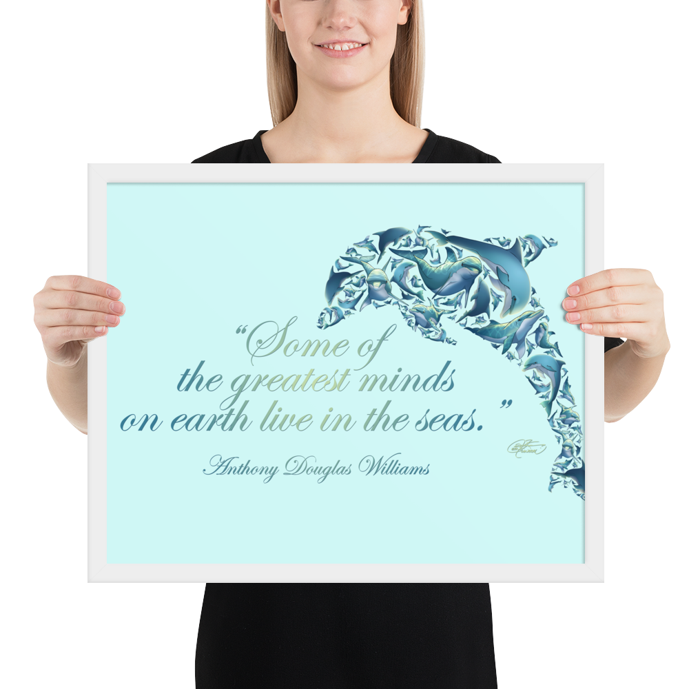 Framed Dolphin Collage Poster