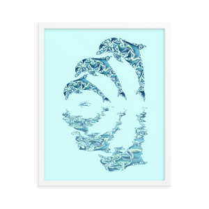 Framed Dolphin Collage Poster