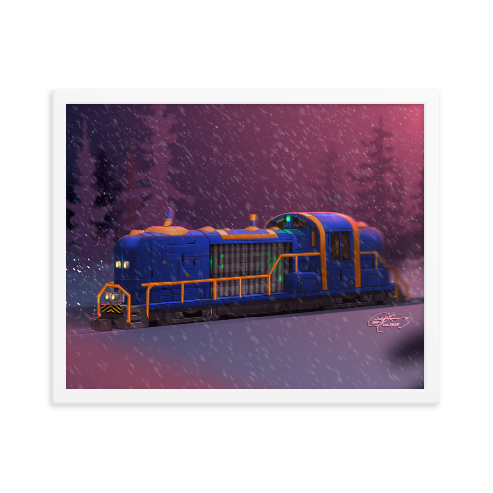 Framed Train Poster