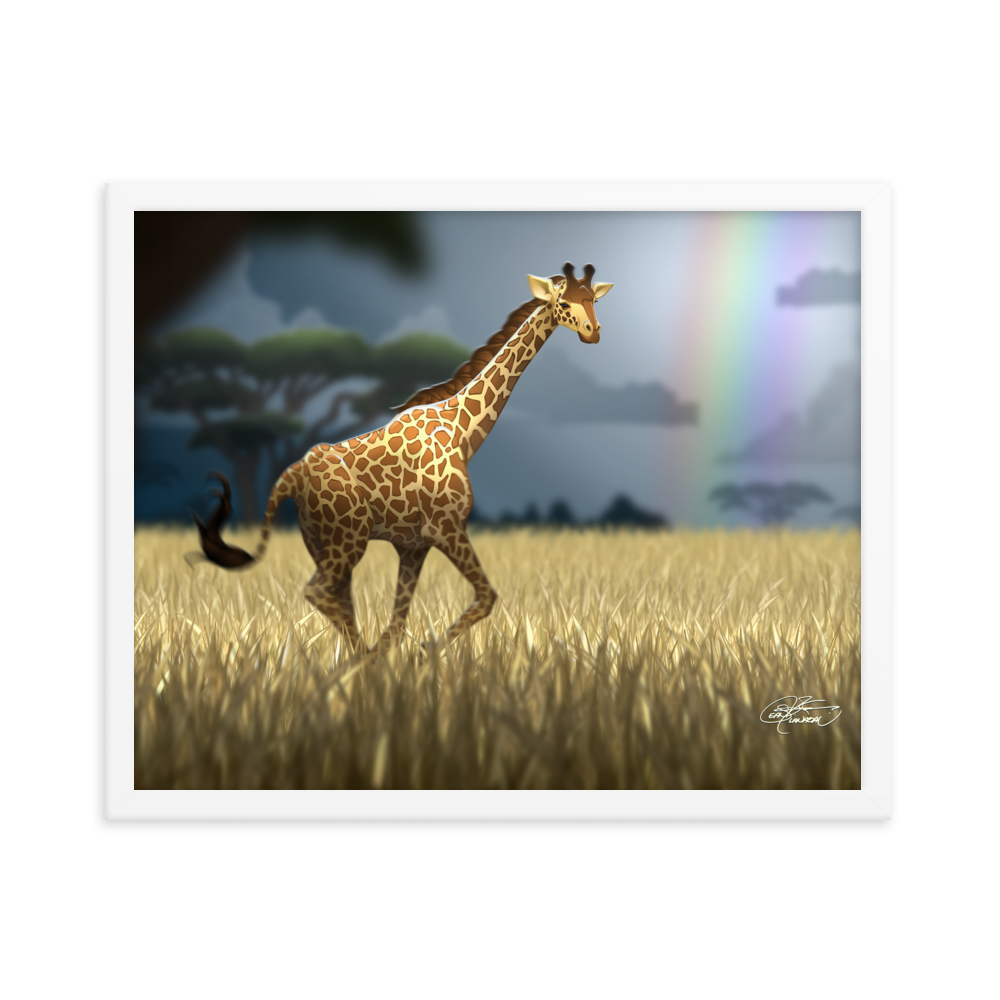 Framed Giraffe Poster