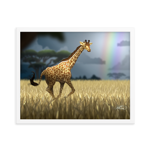 Framed Giraffe Poster