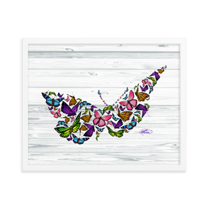 Framed Butterfly Collage Poster