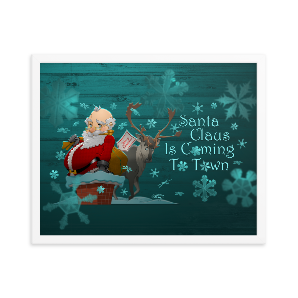 Framed Santa Christmas Poster