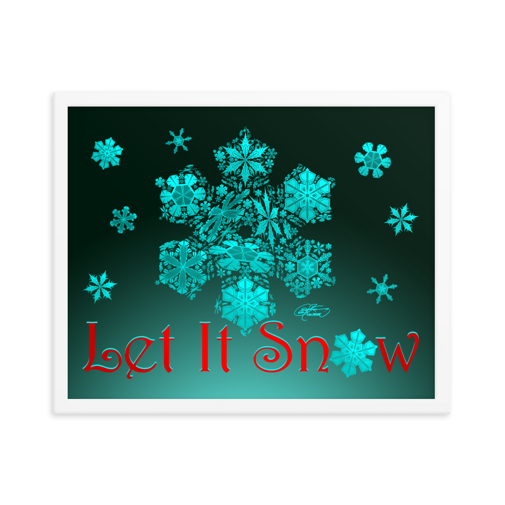 Framed Let It Snow Poster