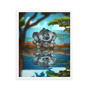 Framed Elephant Friends Poster