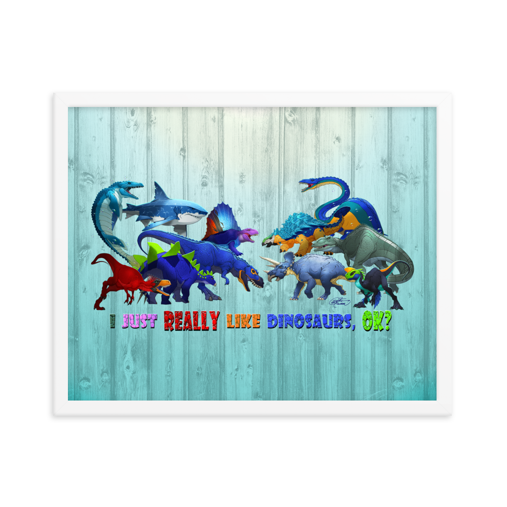 Framed Dinosaurs Poster