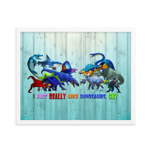 Framed Dinosaurs Poster