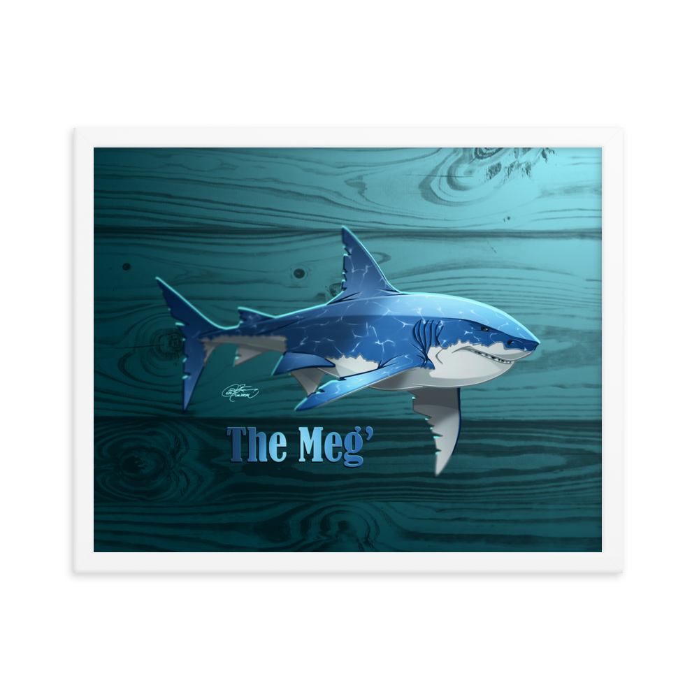Framed Megalodon Poster
