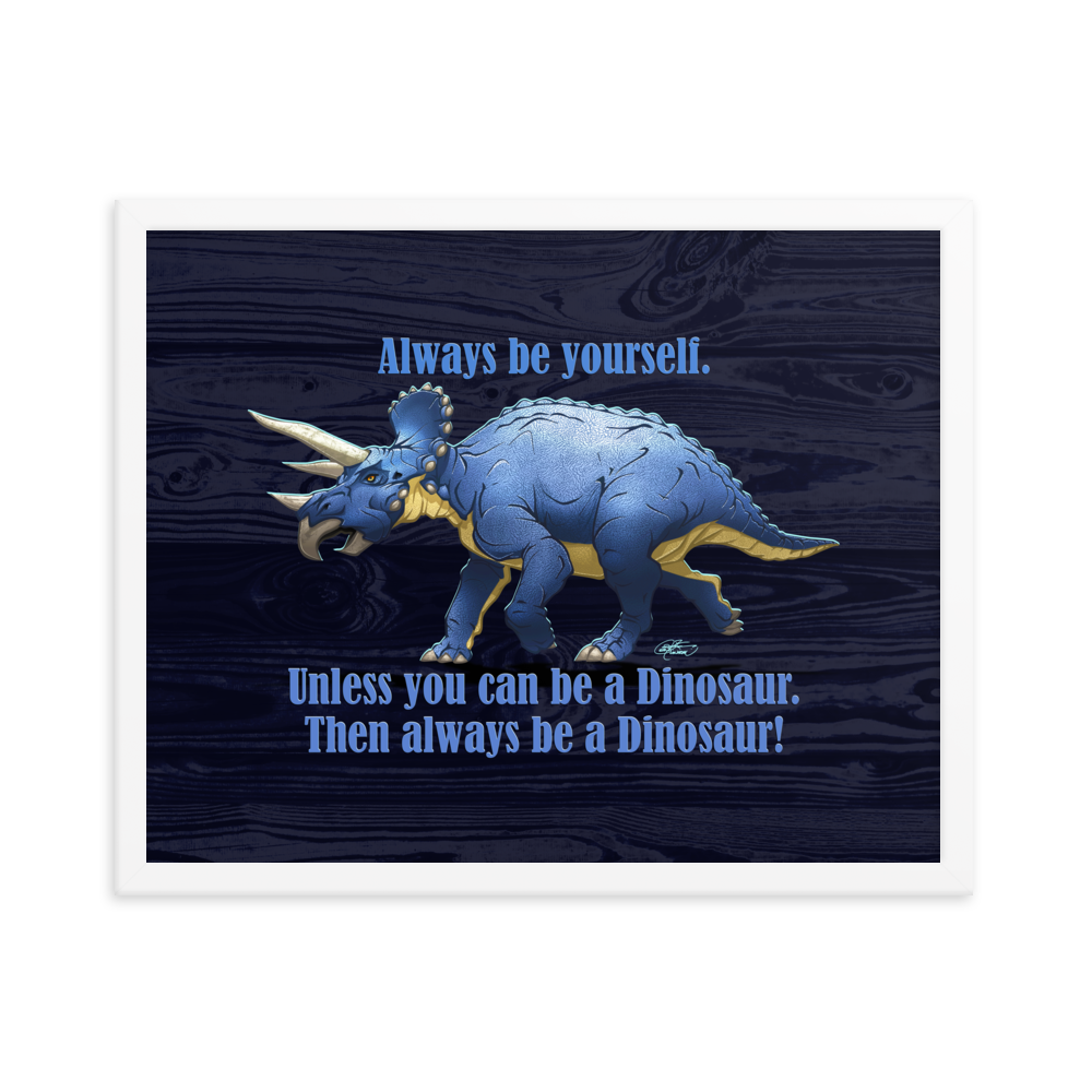 Framed Triceratops Poster