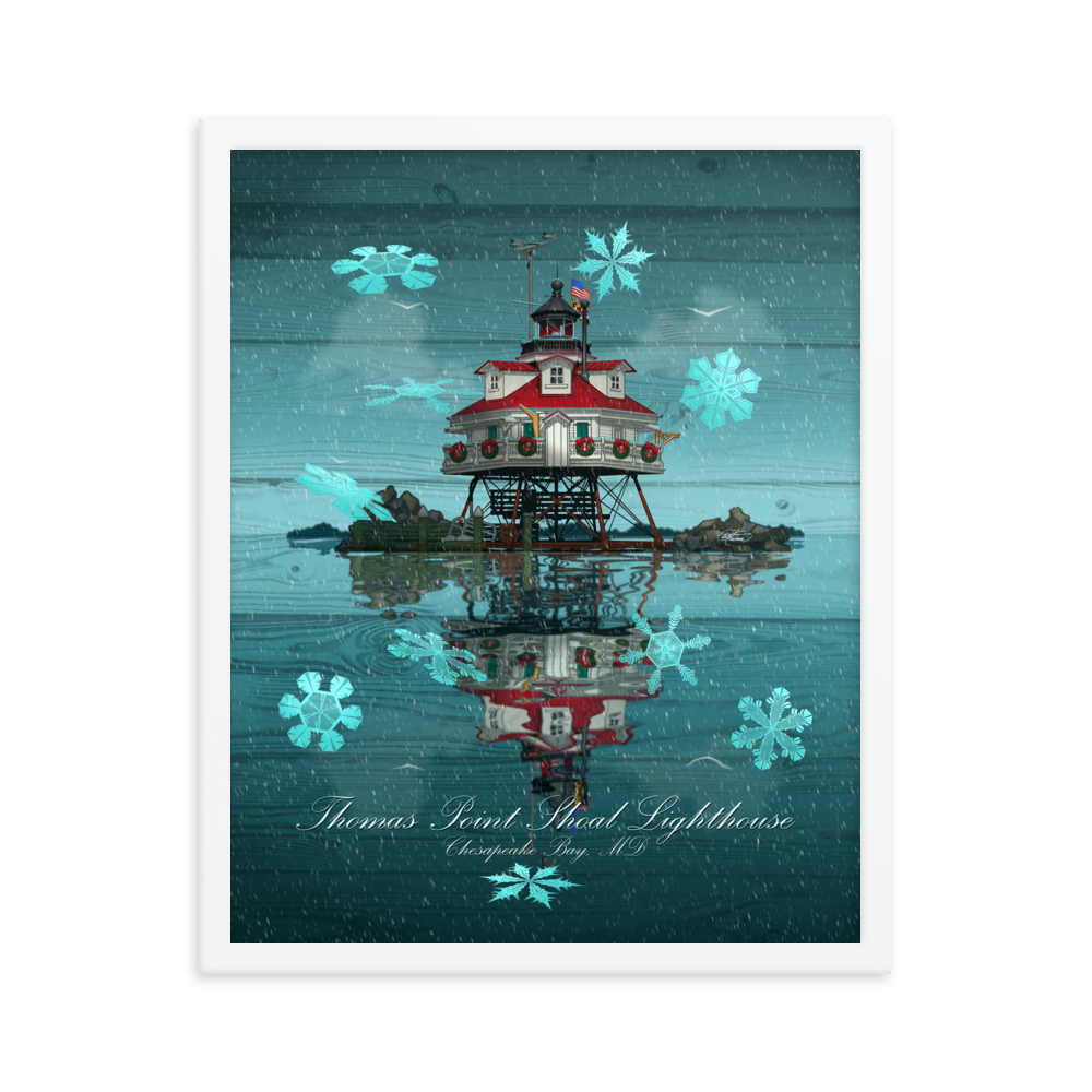 Framed Thomas Point Shoal Lighthouse Poster