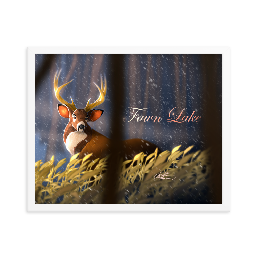 Framed Fawn Lake Poster