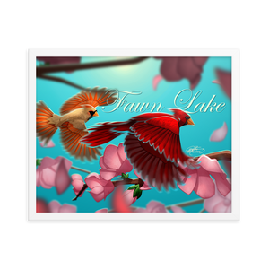Framed Fawn Lake Cardinals Poster