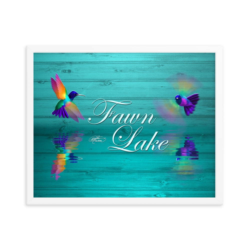 Framed Fawn Lake Hummingbirds Poster