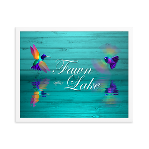 Framed Fawn Lake Hummingbirds Poster