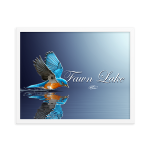 Framed Fawn Lake Bluebird Poster