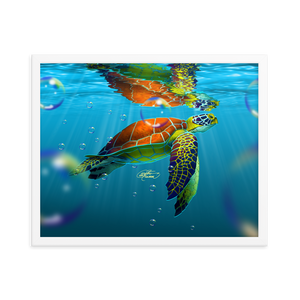 Framed Sea Turtle Poster