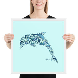 Framed Dolphin Collage Poster