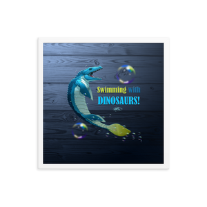 Framed Mosasaurus Poster