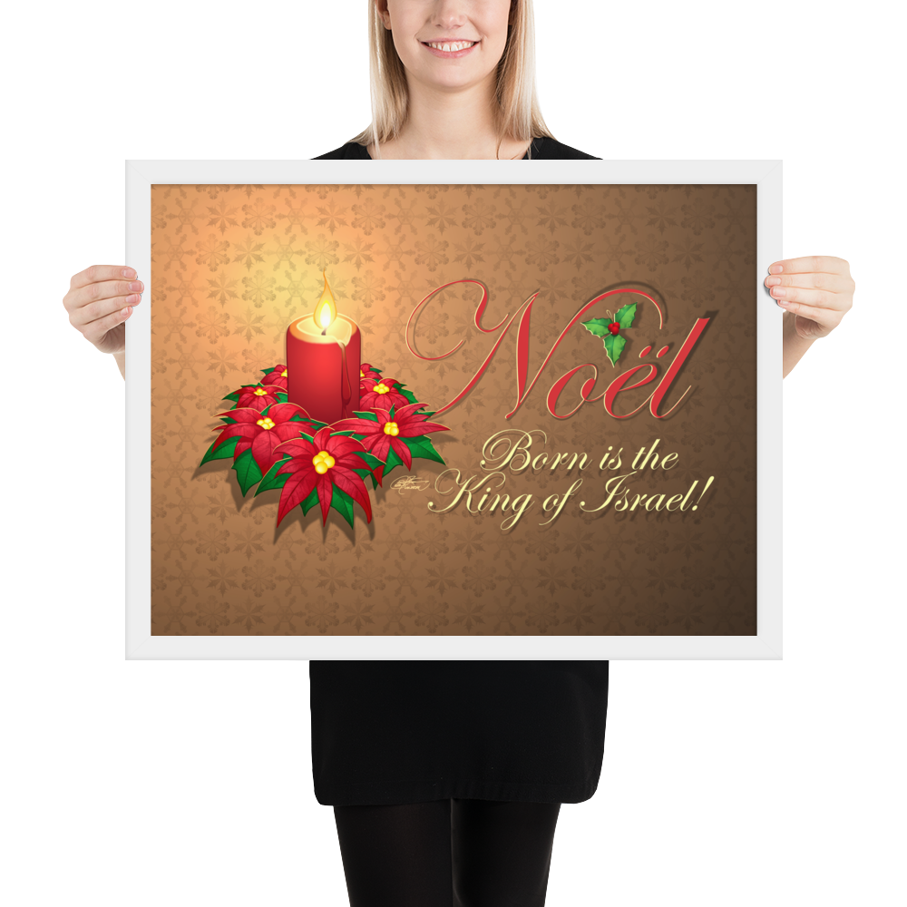 Framed Noel Poinsettia Poster