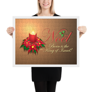 Framed Noel Poinsettia Poster
