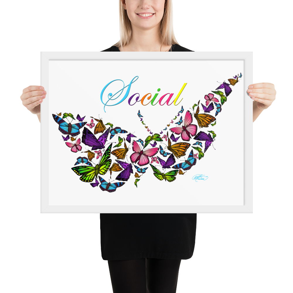 Framed Social Butterfly Poster